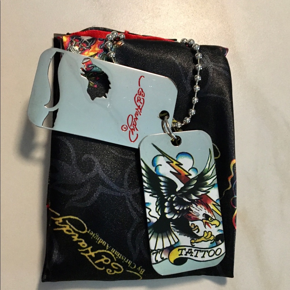 NWT Ed Hardy Dog Tag Necklace with COA and pouch - Picture 6 of 8